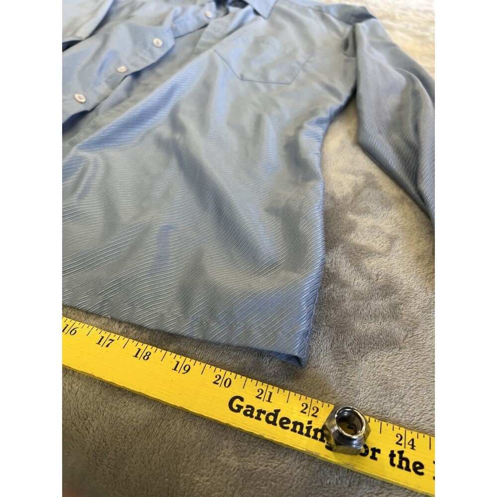 VTG 60s 70s Jacques Corbeau Tailored Fit Dagger Disco Shirt Size L Blue - Picture 5 of 9